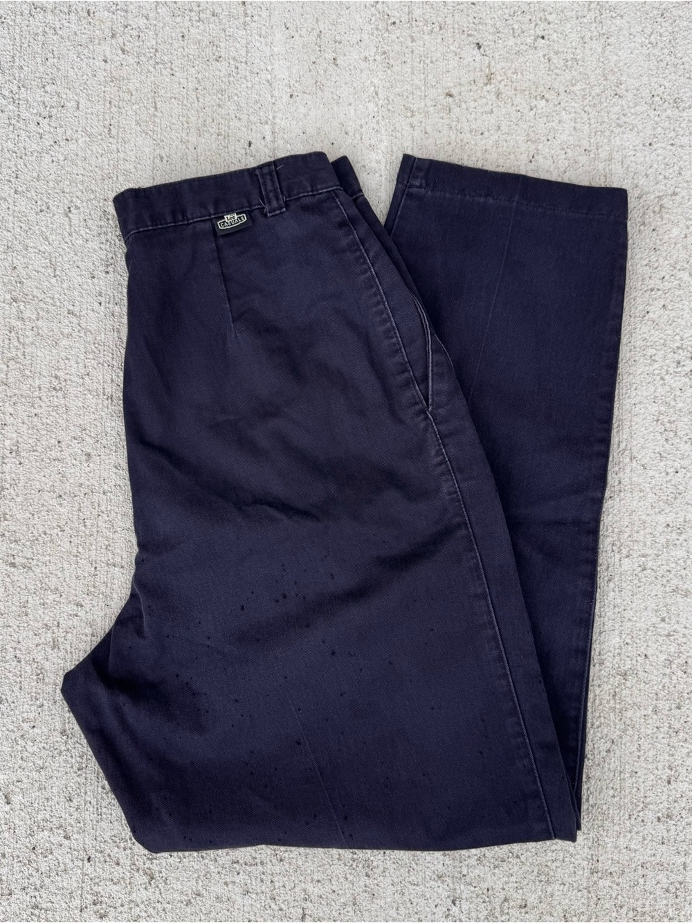 Womens Lee Wrinkle Free Resistant Pants Size 12 Medium Navy Made In USA FADED